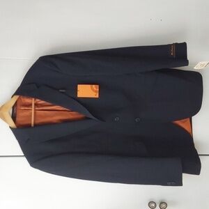 Ben Sherman Mens Navy Blue 2 Button Wool Suit Jacket Coat Quiet Luxury Sz.44L